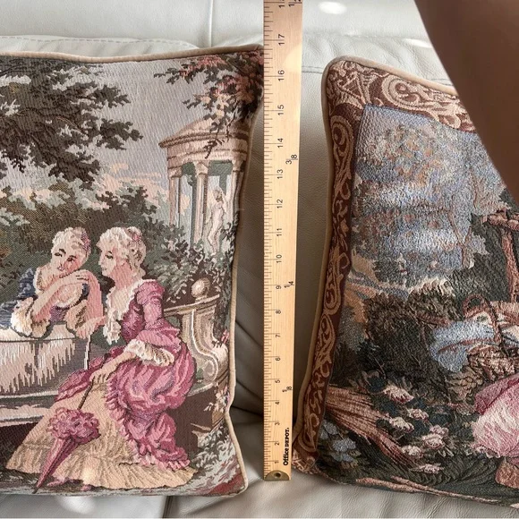 Vintage Tapestry Velvet Handmade Throw Pillow Set of 2